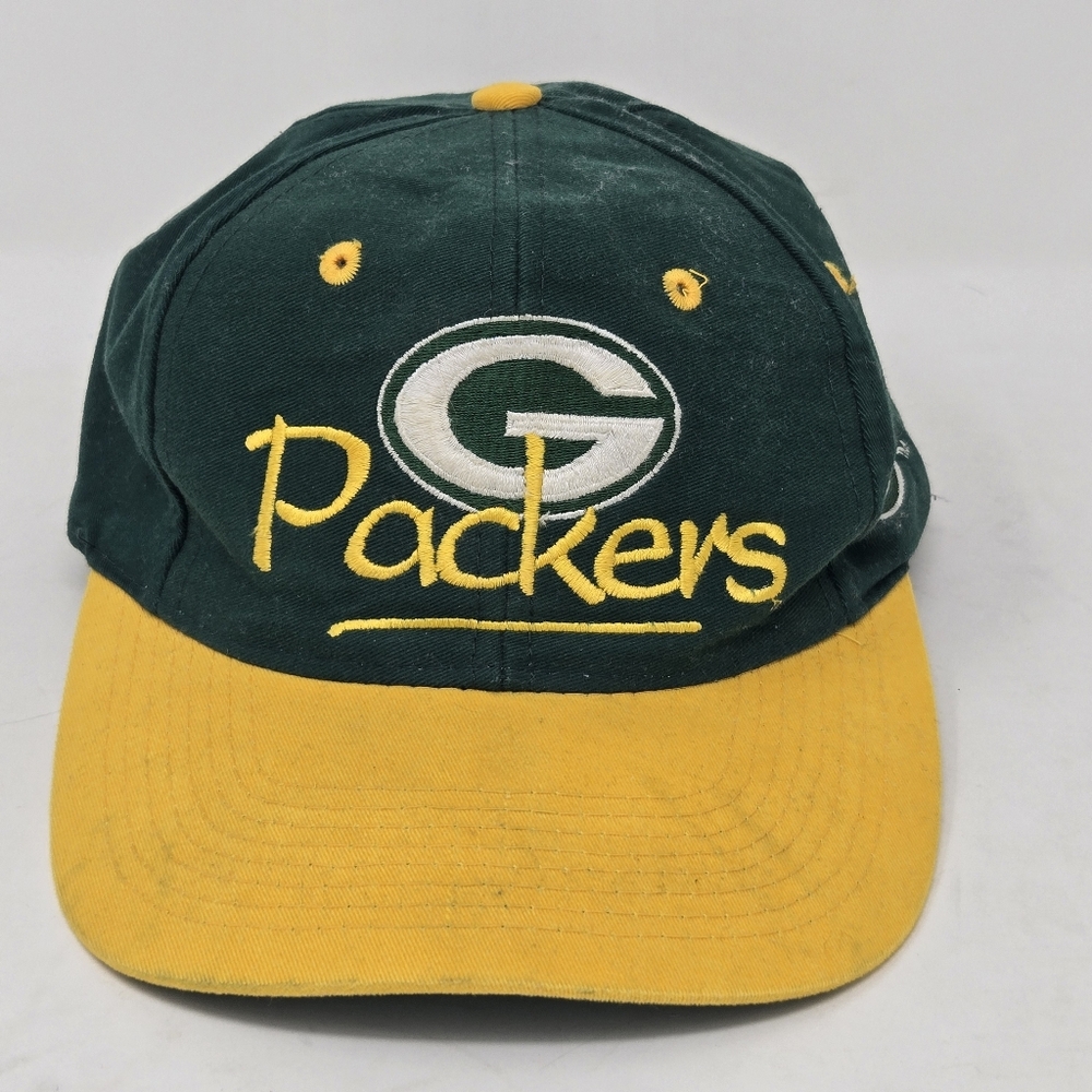 Green Bay Packers The Game Brand SnapBack Hat Vtg 90s Logo NFL Football Favre